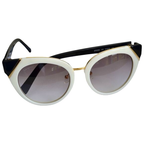 Salvatore Ferragamo SF835S Sunglasses Ivory/Dark Plum, 100% Authentic for Women - Picture 2 of 16